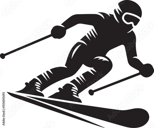 mountain skier speeding down slope