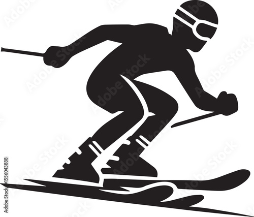 mountain skier speeding down slope