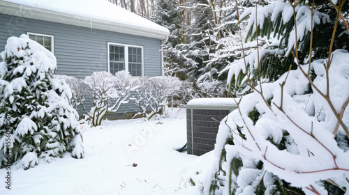 Wallpaper Mural outdoor heatpump covered in snow Torontodigital.ca