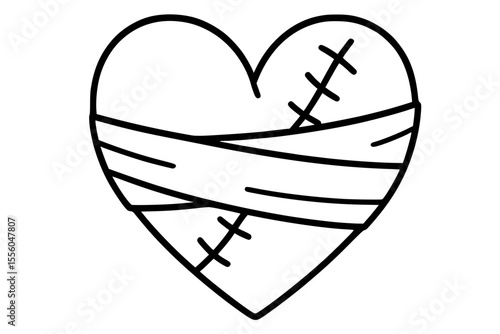 Stitched Heart Symbol Vector