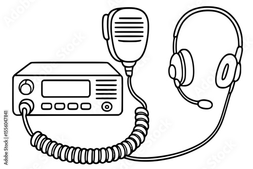 Military Radio Communication Device Vector Illustration
