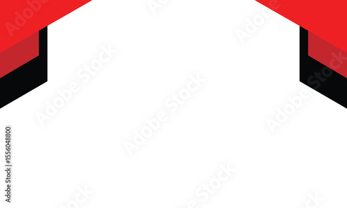 Cuadro en lienzo Minimal geometric background with bold red and black angled corner accents