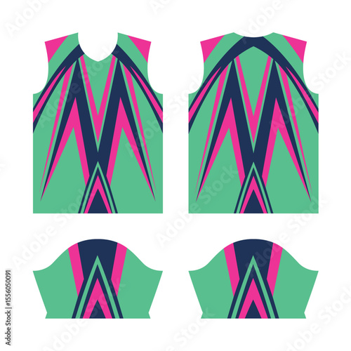 Jersey design, t shirt Premium geometric pattern Vector, collection for Soccer, football, racing, cycling, gaming, sports