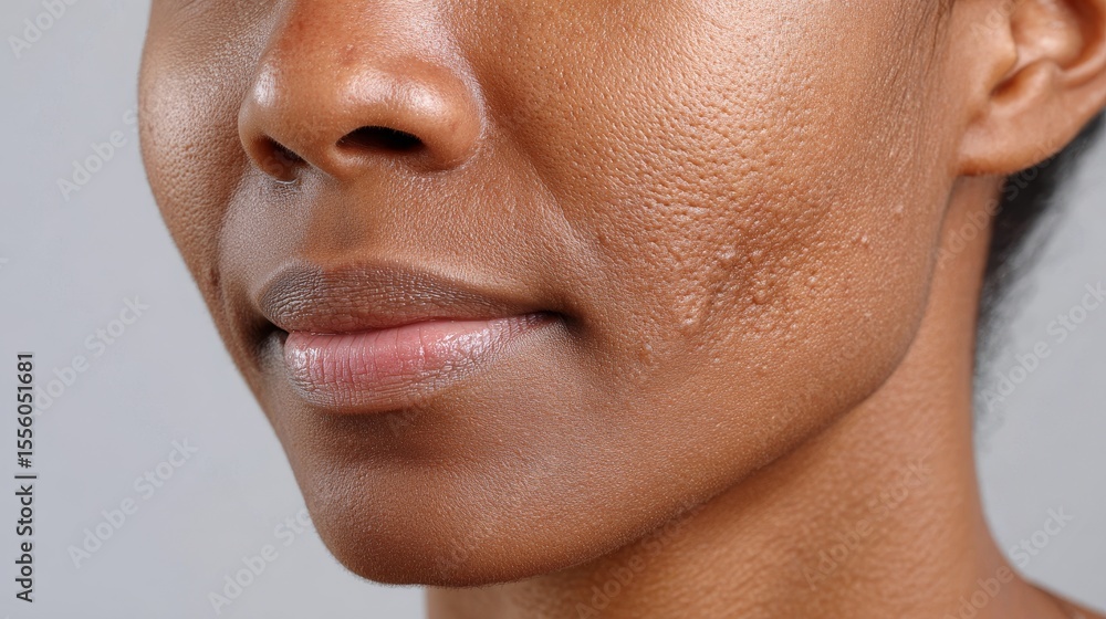 Obraz premium Examining acne blemishes on faces detailed dermatological macro analysis of skin pores and beauty under light and medium setting