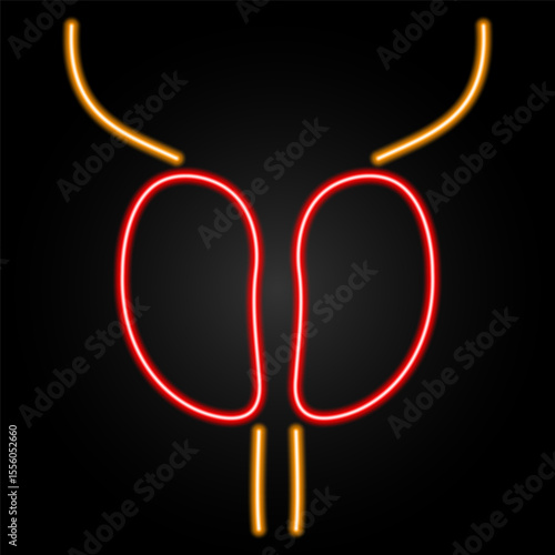 prostatitis neon sign, modern glowing banner design, colorful modern design trends on black background. Vector illustration.