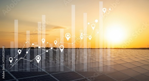Analyzing the Growth and Performance of Renewable Energy Sources with Data Visualization and Location Tracking Technologies Under a Bright Sunset Sky