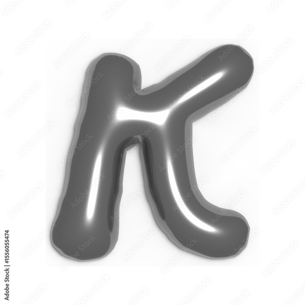 Metallic 3D Letter K – Silver Chrome Style Metallic 3D Letter K – Silver Chrome Style