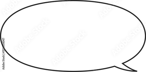 ベクターのふきだし　単体　イラスト　白黒　右　左　Simple speech bubble.