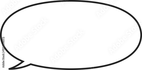 ベクターのふきだし　単体　イラスト　白黒　右　左　Simple speech bubble.