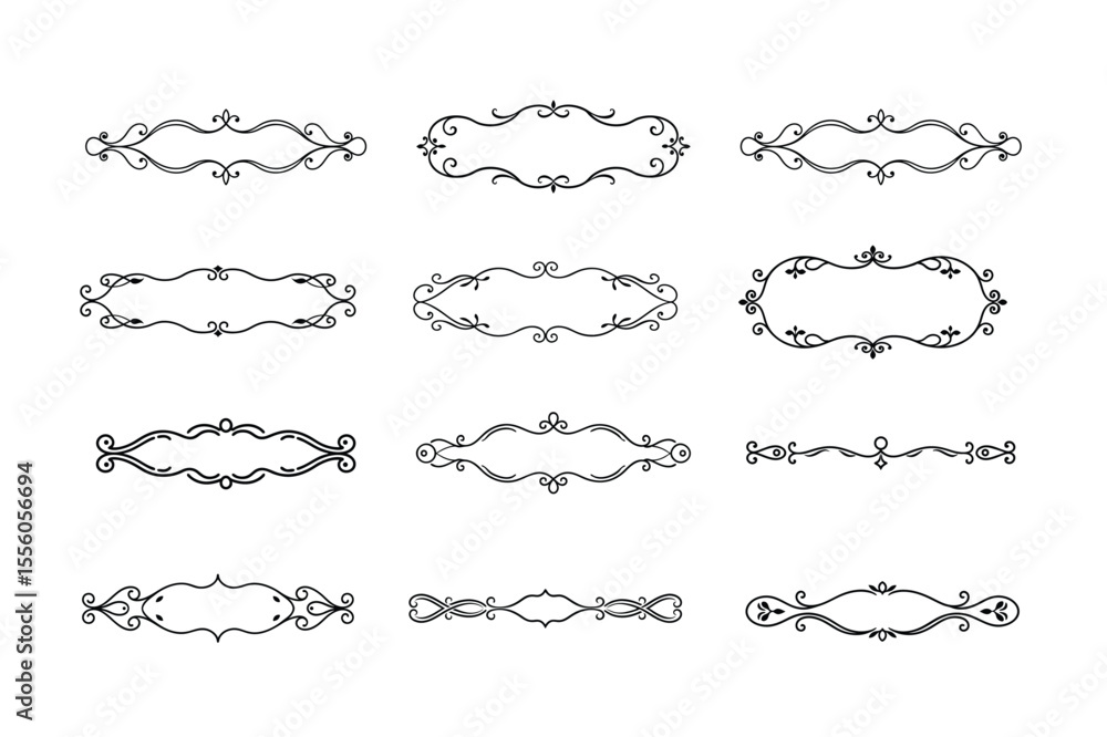 Obraz premium Delicate Scroll And Flourish Frame Vectors For Crafting Projects Vector Illustration