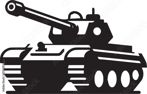 Military tank icon silhouette
