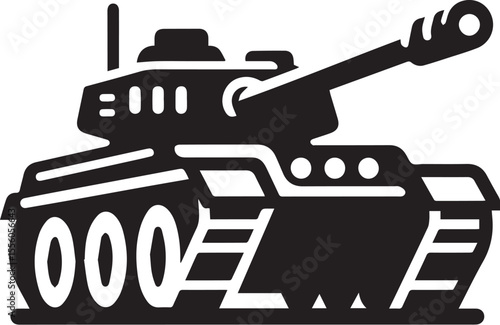 Military tank icon silhouette