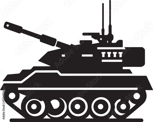 Military tank icon silhouette