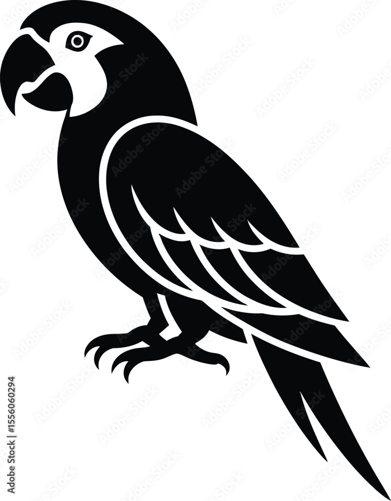 Obraz premium Parrot Bird Silhouette Vector Illustration