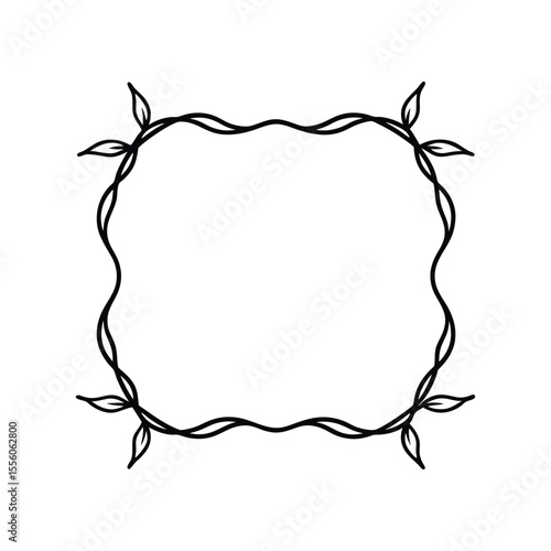twisting branches creating a border frame line art