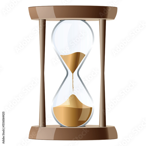 Timer Vector Illustration. 3d realistic sand watch