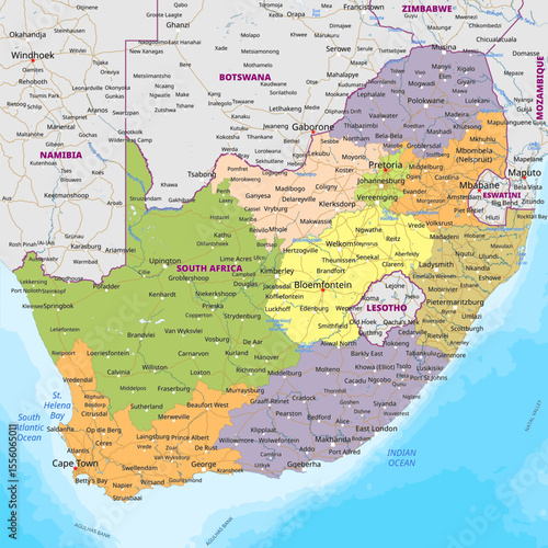 Detailed political map of South Africa