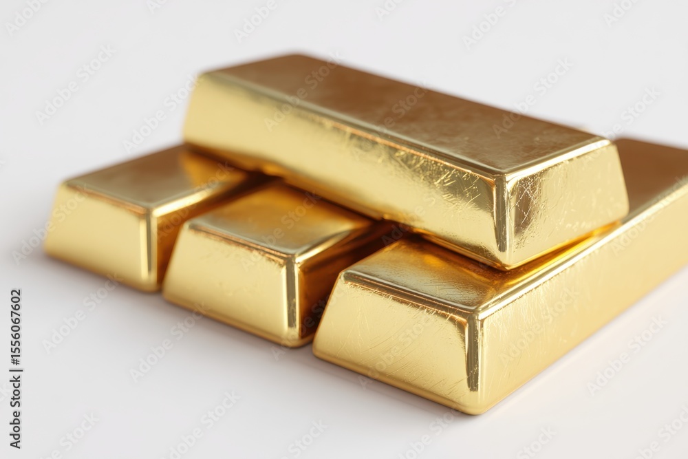 Gleaming Gold Bars Stacked High, a Symbol of Wealth and Prosperity Gleaming Gold Bars Stacked High, a Symbol of Wealth and Prosperity