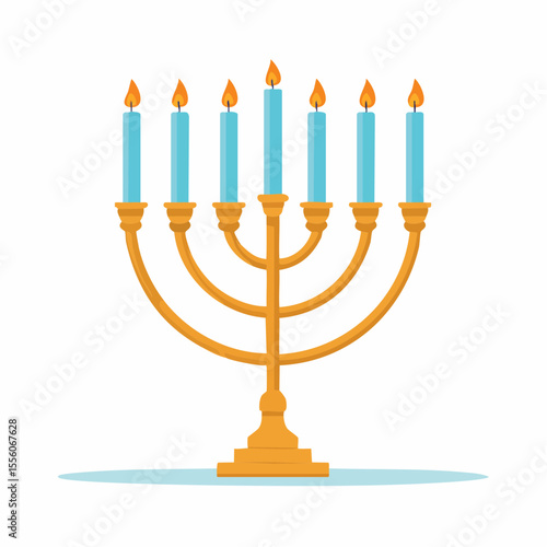 hanukkah menorah with candles