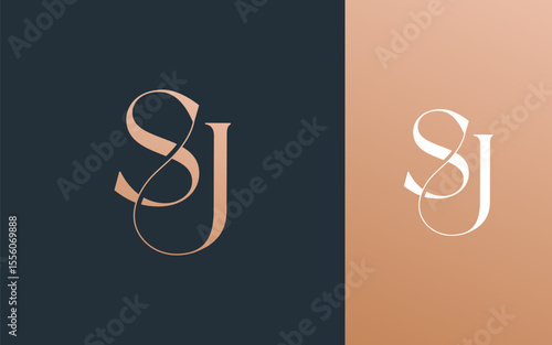 Initial letter SJ JS logo design vector illustration for couple, wedding, and business