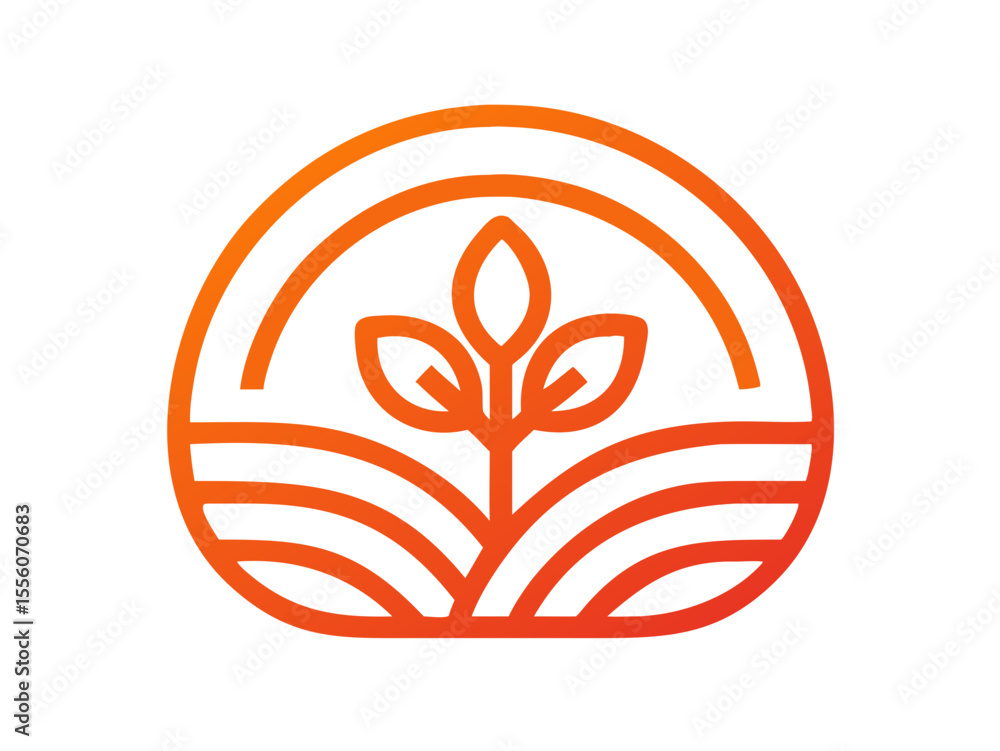 Eco-Friendly Logo Design Featuring Growth and Nature , This clean, modern logo design features stylized leaves and plants growing from a stylized field, within a circle. Eco-Friendly Logo Design Featuring Growth and Nature , This clean, modern logo design features stylized leaves and plants growing from a stylized field, within a circle.