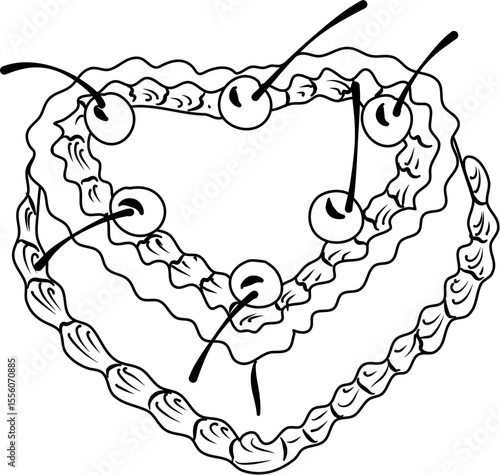Chocolate Cake Cherry coloring page