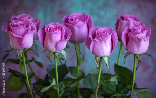 Wallpaper Mural Five Purple Roses Close Up Bouquet Still Life Photography Torontodigital.ca