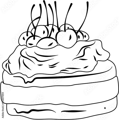 Chocolate Cake Cherry coloring page