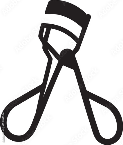 Eyelash Curler Black Silhouette Icon