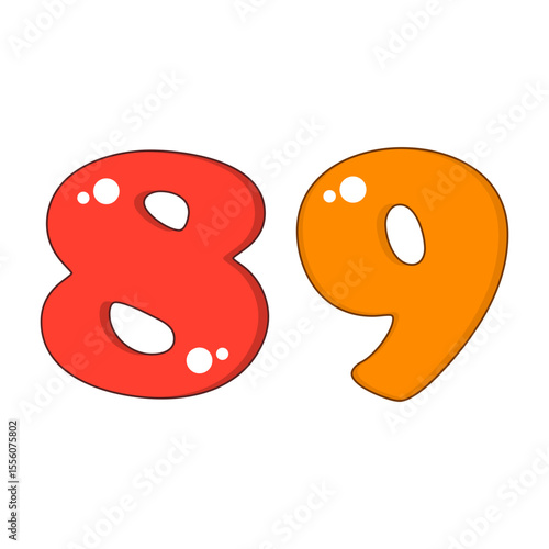 Number 89 Colorful Symbol