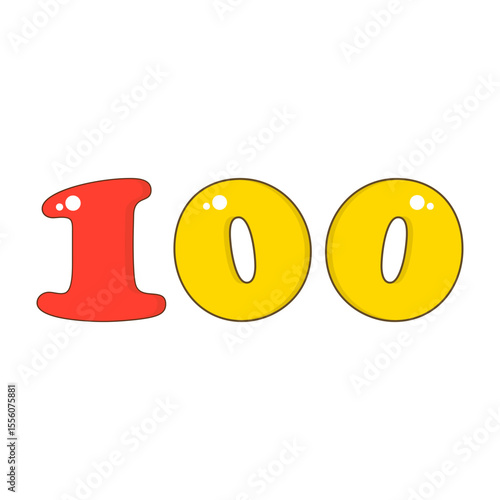 Number 100 Colorful Symbol