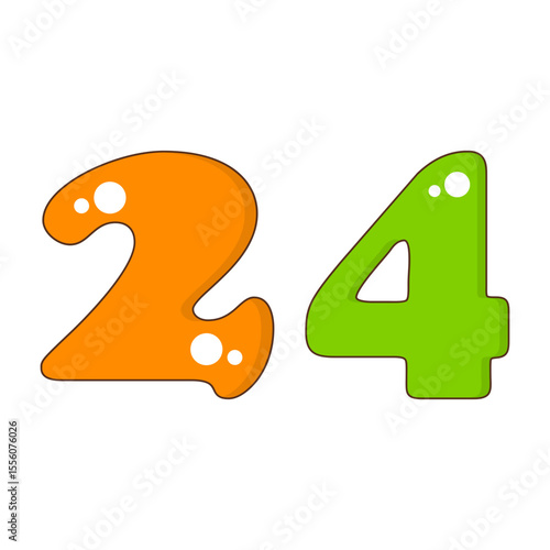 Number 24 Colorful Symbol