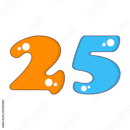 Number 25 Colorful Symbol