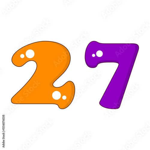 Number 27 Colorful Symbol