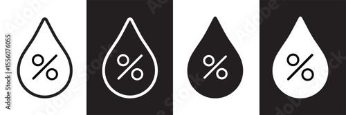 Humidity icon  in outline and flat style , vector illustration .