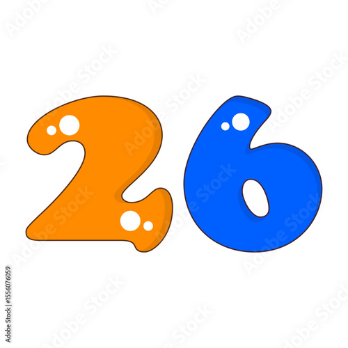 Number 26 Colorful Symbol