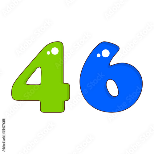 Number 46 Colorful Symbol