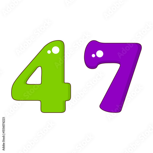 Number 47 Colorful Symbol