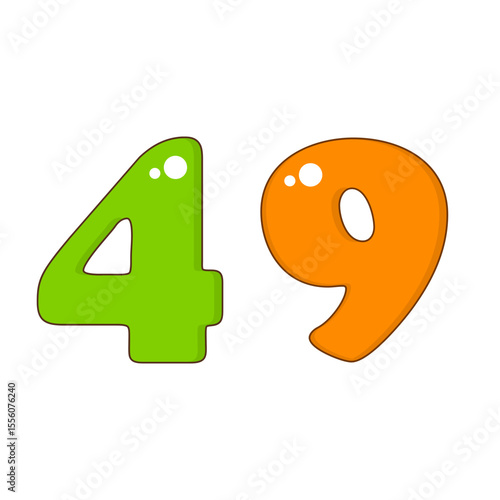 Number 49 Colorful Symbol