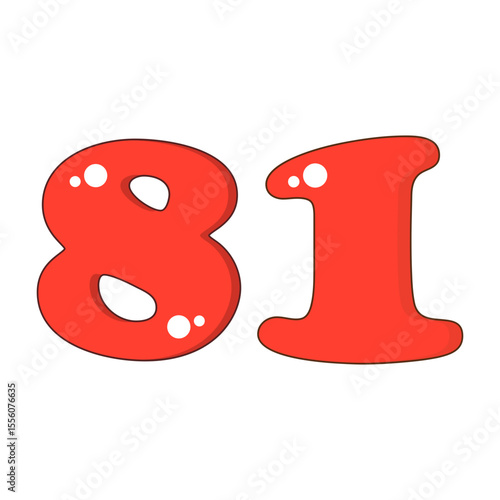 Number 81 Colorful Symbol