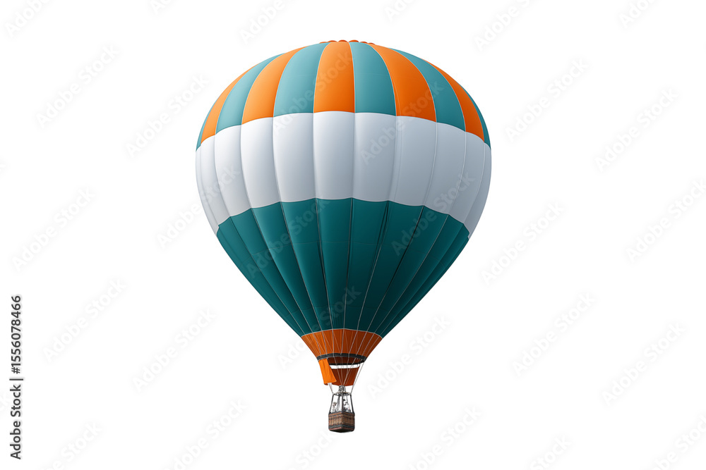 Naklejka premium Hot Air Balloon in vibrant colors against a plain background