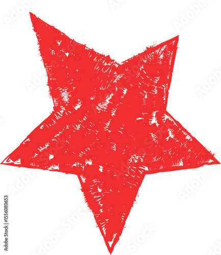 Star hand drawn shape sparkles sparkling sketch, vector illustration, isolated red star illustration for children, scarp book, design, education