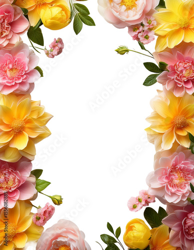 Floral Frame of Yellow & Pink