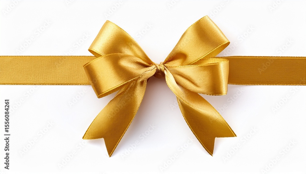 luxury yellow gold color satin ribbon with bow cutout isolated on white background present gift discount coupon concept graphic resource luxury yellow gold color satin ribbon with bow cutout isolated on white background present gift discount coupon concept graphic resource