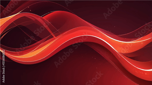 Red abstract background with flowing lines and dynamic wave patterns