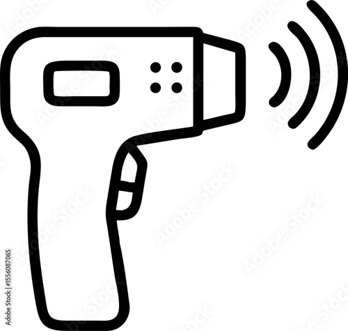 Contactless Infrared Thermometer Icon Set Temperature Measurement Health Safety and Disease Prevention Visuals