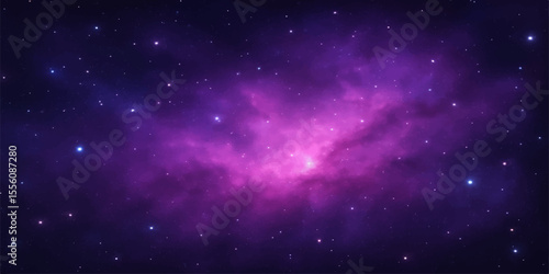 Abstract starry space background loop with a deep blue cosmic nebula