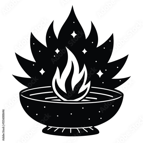 fire pit for ritual vector art