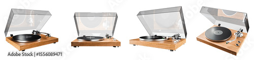 Foto Hi-Fi turntable set isolated on transparent background