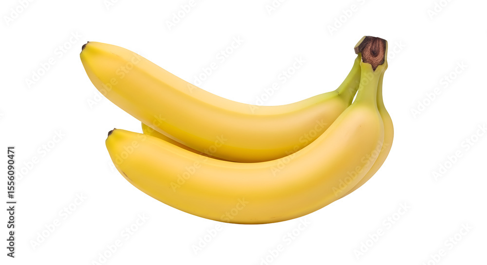Two Yellow Bananas Isolated, Transparent Background Two Yellow Bananas Isolated, Transparent Background